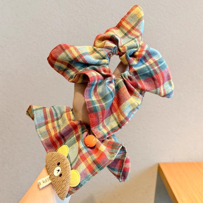 Interessante arco iris cuadrilátero anillo de cabello intestino grande diseño de alto nivel correa de cabello lindos cabello de niñas toallas de cabello cuadrado