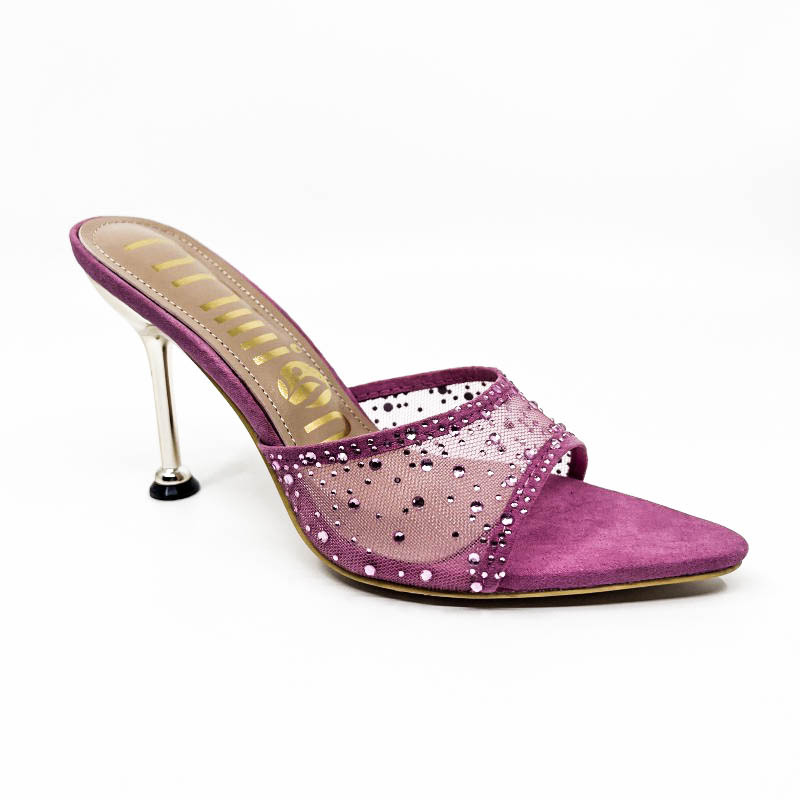 High-heeled Rhinestone Sandals With Pointed Toe For Women_voghion.com