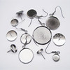 Earrings stainless steel, accessory, Korean style, 6-30mm, with gem