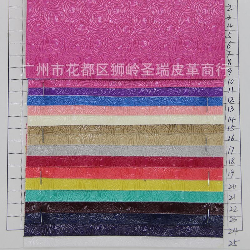 厂家低价批发半PU大鸵鸟纹箱包手袋人造革SR-605A