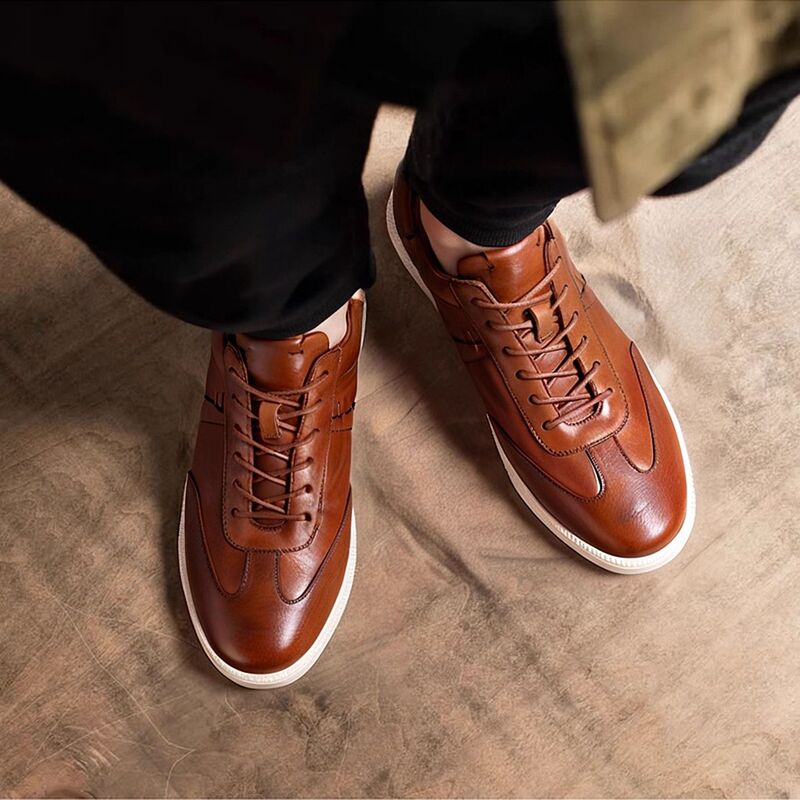 British Retro Handmade Genuine Leather Sports and Leisure Leather Shoes Fashion Trendy Washed Cowhide Sneakers for Men British Retro Handmade Genuine Leather Sports and Leisure Leather Shoes Fashion Trendy Washed Cowhide Sneakers for Men