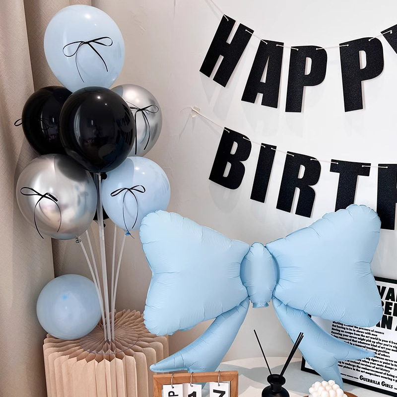 ins インターネットセレブ クリーム 大きな数字 バルーン リボン アルミフィルム バレエ風 1歳 子供の誕生日パーティー 写真撮影|undefined
