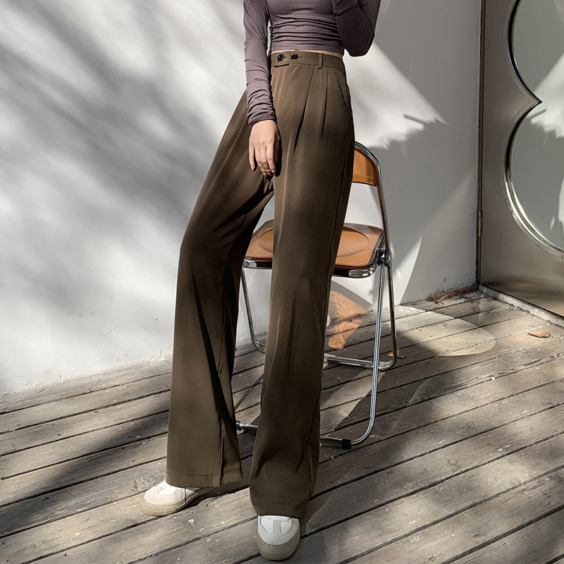 Large yard fat mm Wide leg pants Autumn Drape Paige Straight pants leisure time Easy Show thin Mopping the floor Suit pants
