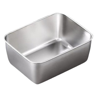 Stainless Steel Square Plate Thickened Multi-purpose Plate Food Prep Cold Vegetable Plate Rectangular Steaming Plate Towel Plate Barbecue
