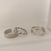 South Korean brand goods, universal ring with pigtail, silver 925 sample, on index finger, simple and elegant design