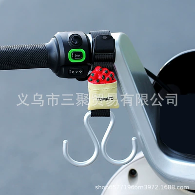 Extended Hook for Electric Scooter | Other Electric Vehicle Accessories - double-hook-webbing-black-tomato