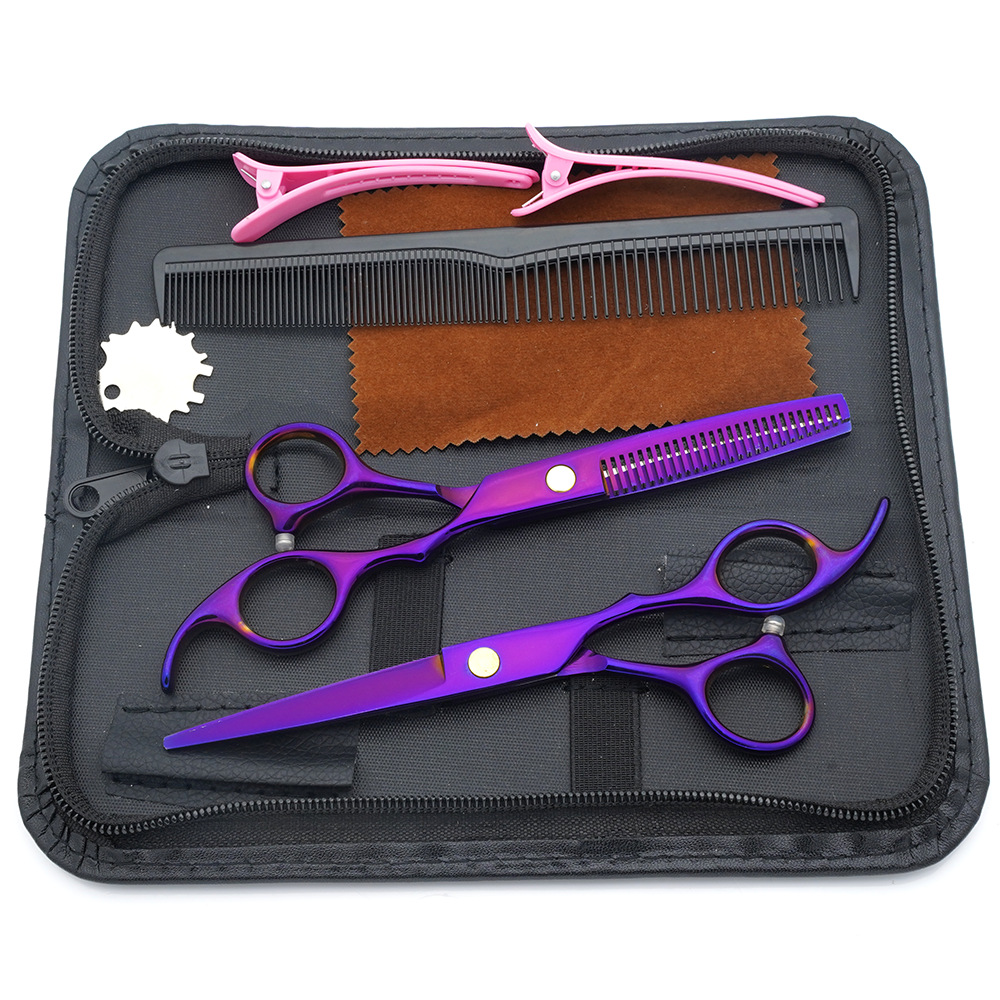 Estilista profesional, tijeras de corte de pelo, corte de pelo, corte de pelo, corte de pelo, corte de dientes fino, juego de corte de belleza con flequillo especial para peluquero
