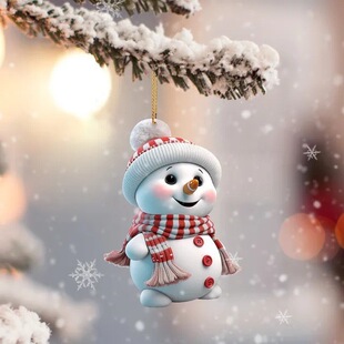 Cross-border New Cute Cartoon Christmas Snowman Car Hanging Home Christmas Tree Ornaments Pendant Christmas Decoration