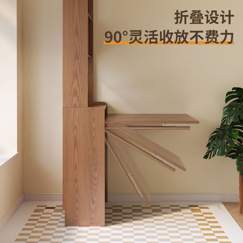 Solid wood bookshelf and desk set, home bookshelf, folding desk, writing desk, computer desk, study desk