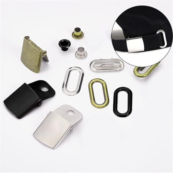 Cap buckle four-piece set 18mm inner diameter cap cap with rear metal square adjustable buckle cap hardware buckle