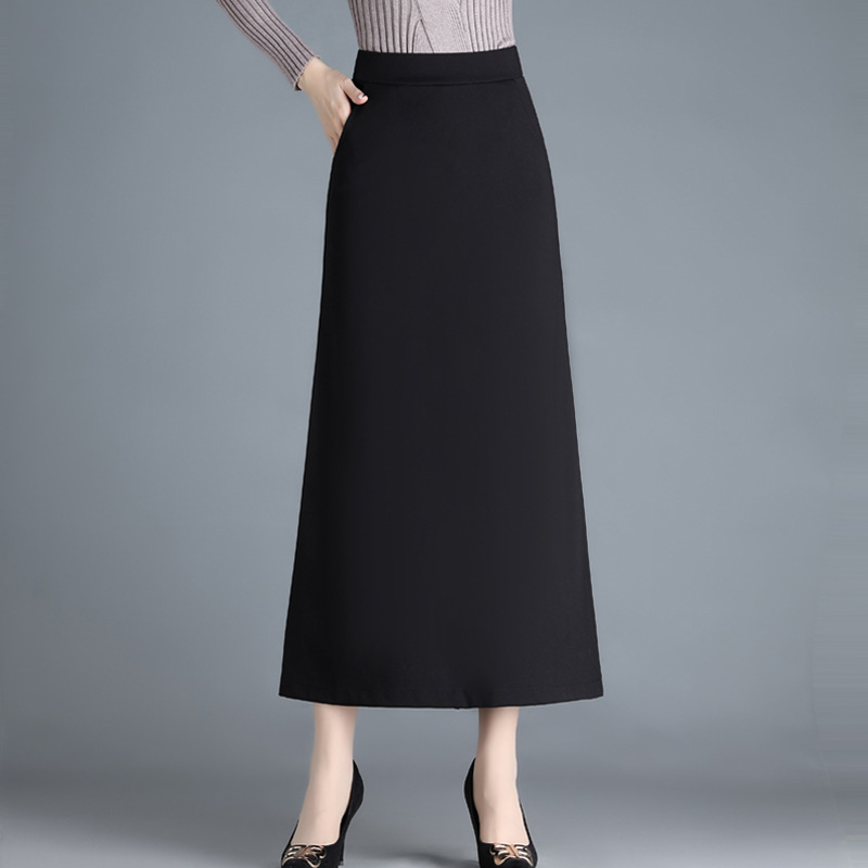 Skirt Long Skirt 2025 Spring New Style A-Line Skirt High Waist Slim Straight Skirt Long Hip Skirt One-Step Skirt Trendy