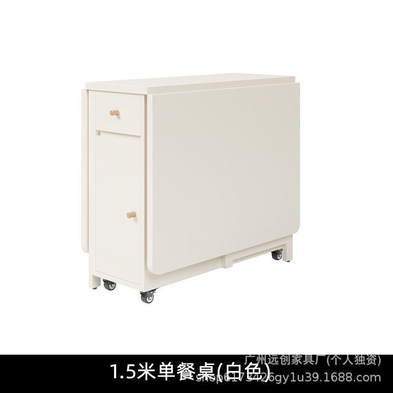 Mesa plegable de viento de crema doméstica plegable mesa de comedor móvil silla simple mesa multifuncional mesa de comedor combinación de silla