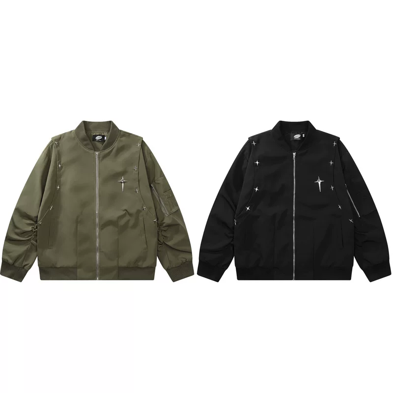 Retro baseball jacket, uniform, American style, oversize, for beloved
