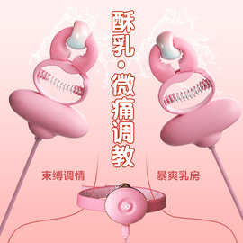 新款sm套装牵引绳后庭拉珠调情乳夹女性吮吸器项圈震动棒玩具批发
