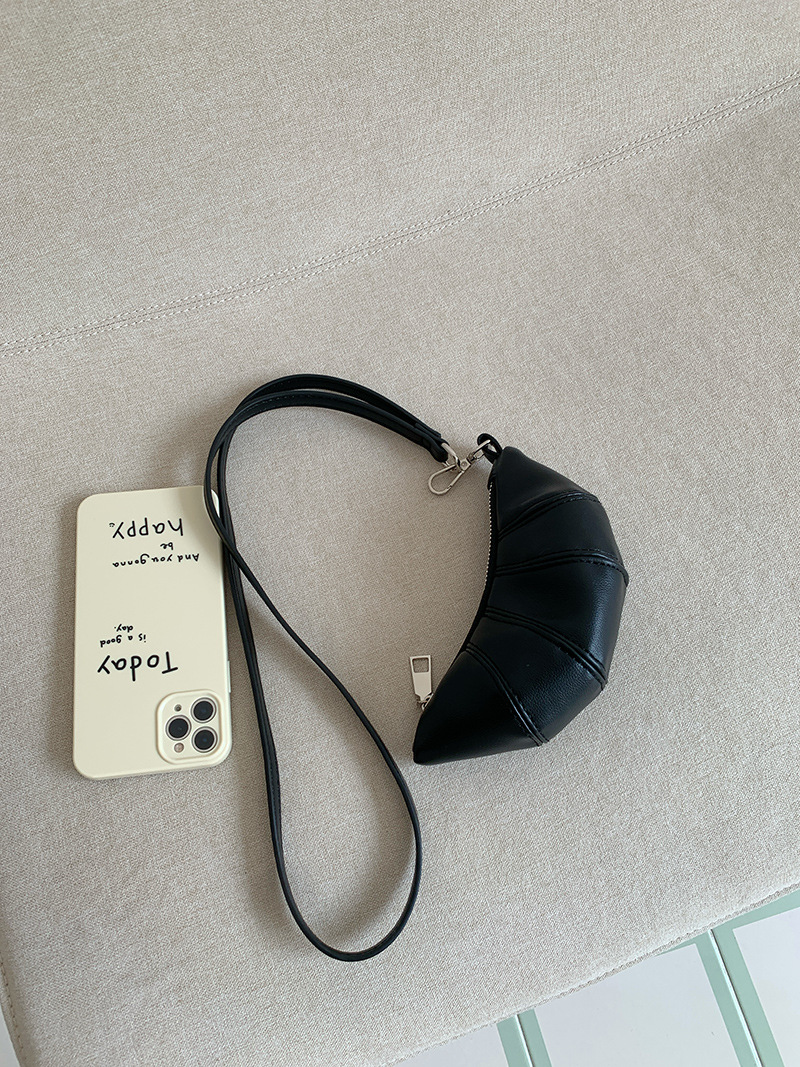 Portafoglio appeso al collo Zero con design carino a forma di corno di mucca e piccola mini borsa a tracolla concava per rossetto e auricolari_voghion.com