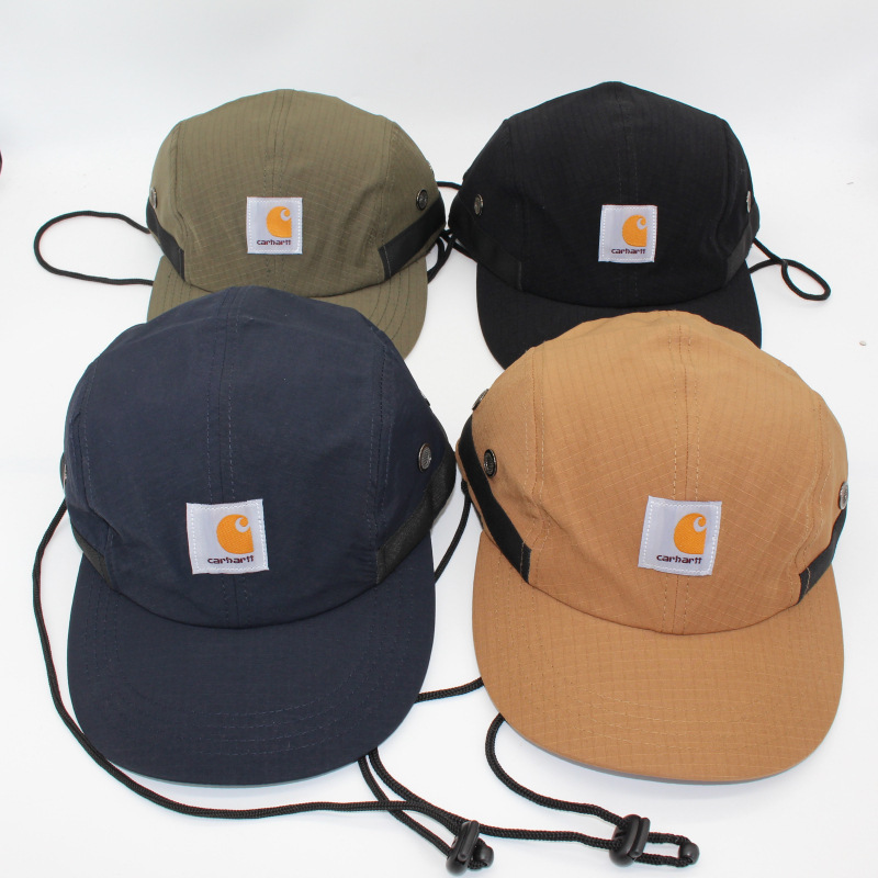 Small Head Circumference 53-55cm Camping Style Hat Windproof Flat Brim Hat Outdoor Sun Hat for Men and Women Trendy Street Adjustable Soft Top Hat