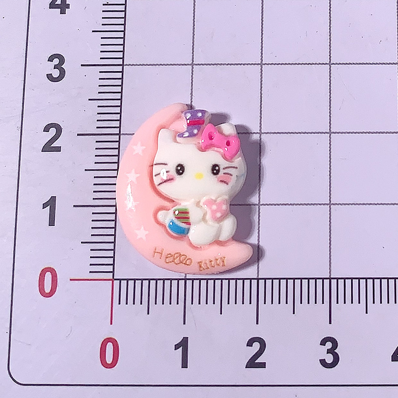 Nuevos accesorios de resina de gato de dibujos animados KT pegamento de crema casero diy clips de pelo para niños botones de zapatos parches de belleza