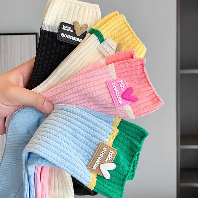 Dopamine Fashionable Socks Women's Summer Stacking Socks Loving Breathable Internet Popular Color-matching Cute Japanese Mid-tube Socks Pure Cotton Dopamine Fashionable Socks Women's Summer Stacking Socks Loving Breathable Internet Popular Color-matching Cute Japanese Mid-tube Socks Pure Cotton