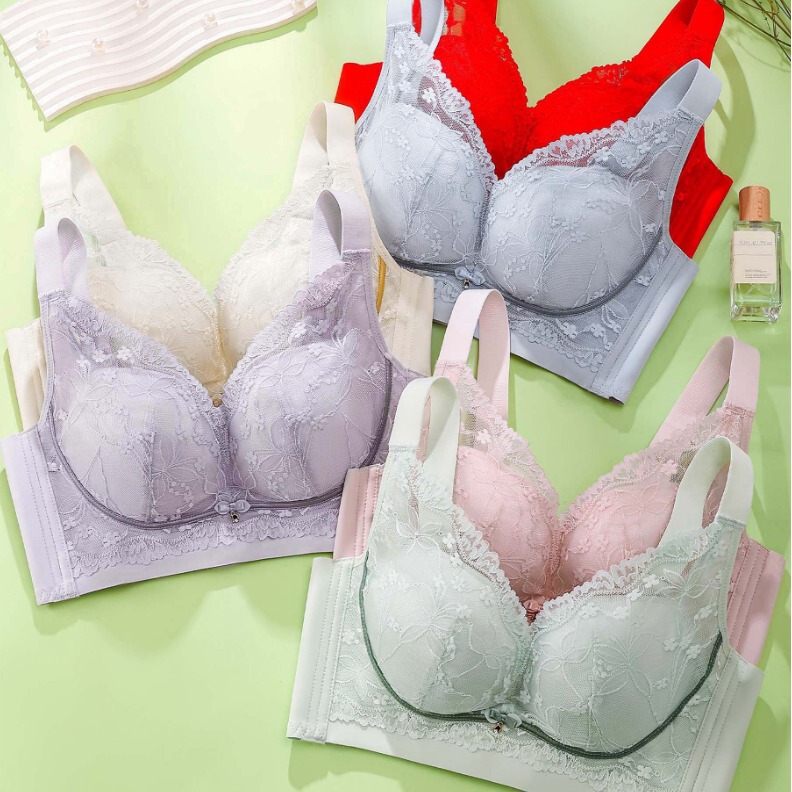 2303 new lace bra big chest small non-running Cup adjustable push-up anti-sagging live broadcast Shantou underwear