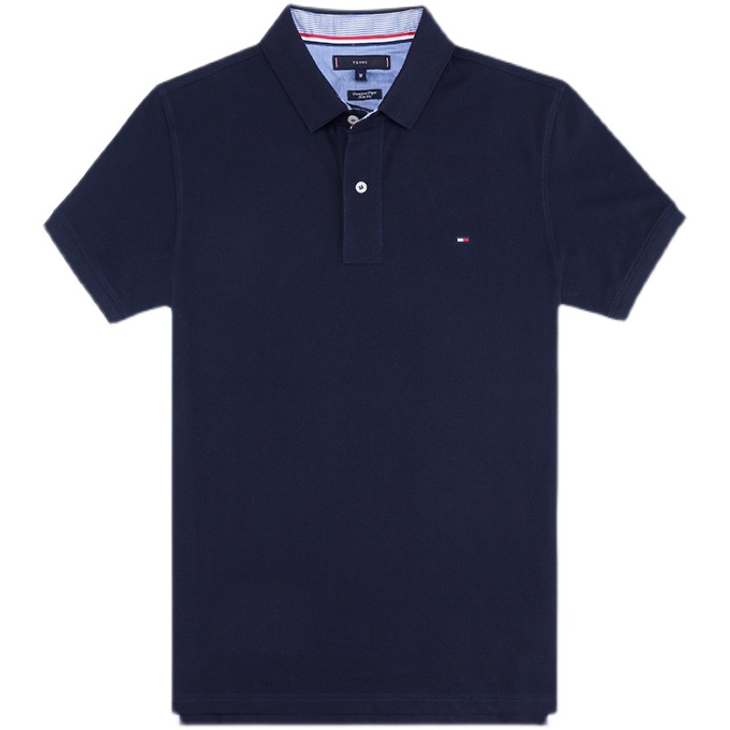 Summer TOMMY Men's Tommy Lapel POLO Shirt Cotton plus size Loose Short-sleeved Casual T-shirt Men's One Piece Hair