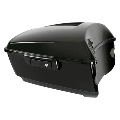 Motorcycle Accessories Harley Road Motorcycle trunk - glossy-black-lock