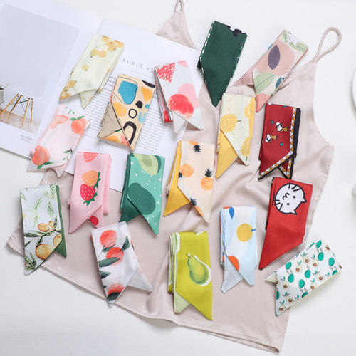 Factory direct sales cute cartoon fruit animal children's hairband parent-child style ponytail bow braided hair streamer
