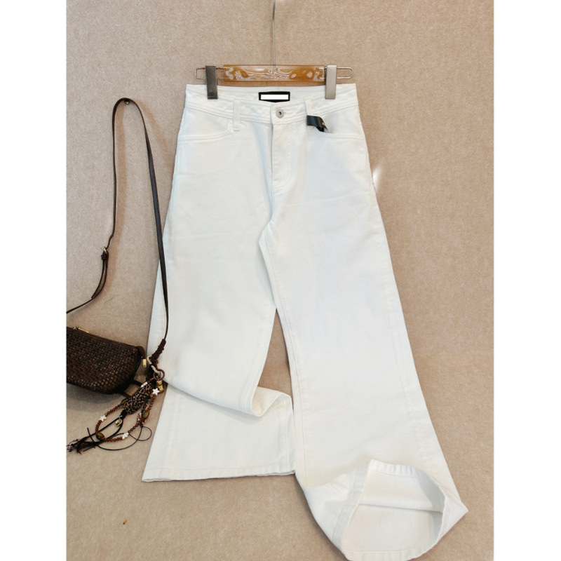 Modern/Stay-At-Home Girl S*F Daily Series White Mid-Rise Loose-Fitting Butt-Lifting Mid-Low Waist Jeans Straight-Leg Casual Pants! Modern/Stay-At-Home Girl S*F Daily Series White Mid-Rise Loose-Fitting Butt-Lifting Mid-Low Waist Jeans Straight-Leg Casual Pants!