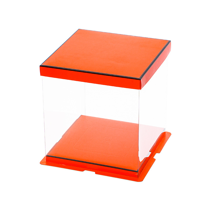 Caja transparente para pastel de cumpleaños de 4/6 pulgadas, 8 pulgadas, 10 pulgadas, 12 pulgadas, de una o dos capas, moderna y creativa, para empacar postres.