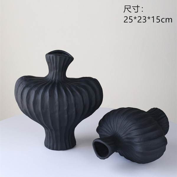 Wabi-Sabi Style Ceramic Vase Flower Arrangement Ornaments High-End Niche Home Decoration French Accessible Luxury Vase Ceramic Flower Vessel