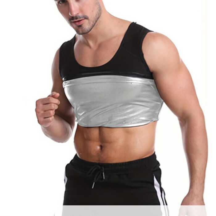 Amazon sauna sudor ropa correr deportes yoga fitness ropa con tira de silicona vientre contrayendo chaleco sudor-Romper el cuerpo que forma la ropa