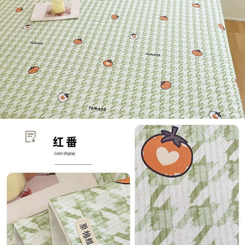 2025 nueva sábana de tela gruesa vieja de algodón puro pieza única 100 funda de almohada de edredón impresa de algodón dormitorio de tres piezas individual 2