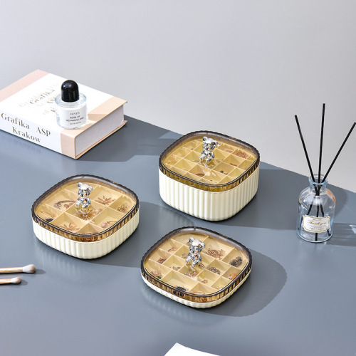 Jewelry storage box, multi-layer large capacity jewelry storage box, transparent partitioned necklace, earrings, bracelet, jewelry desktop box