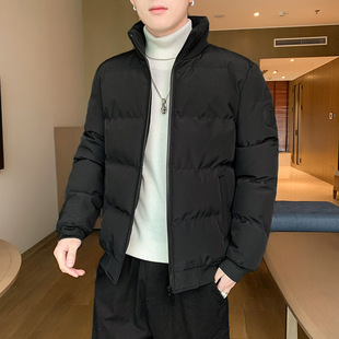 2021 new autumn and winter men's cotton-padded casual cotton-padded jacket men's youth bread clothing stand collar thickened coat generation hair