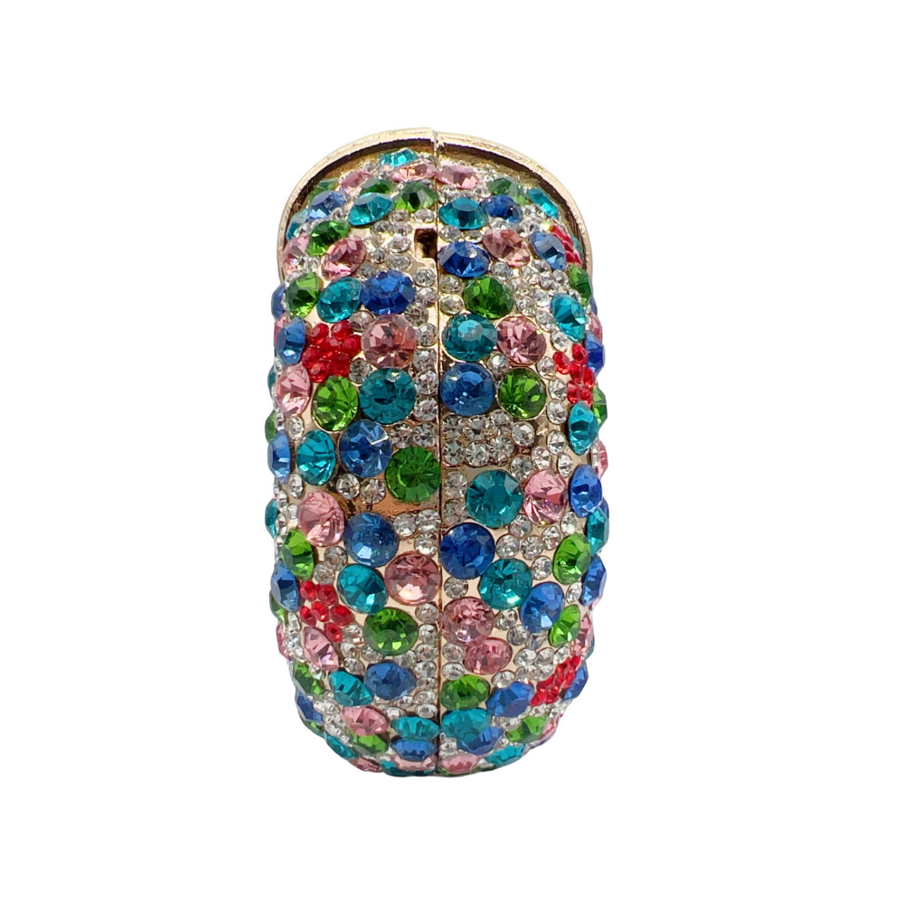 Nuevo huevo de ganso transfronterizo bolsas de cena de diamantes bolsas tridimensionales bolsas de mano de diamantes completas para banquetas europeas y estadounidenses embrague nuevo blanco dorado