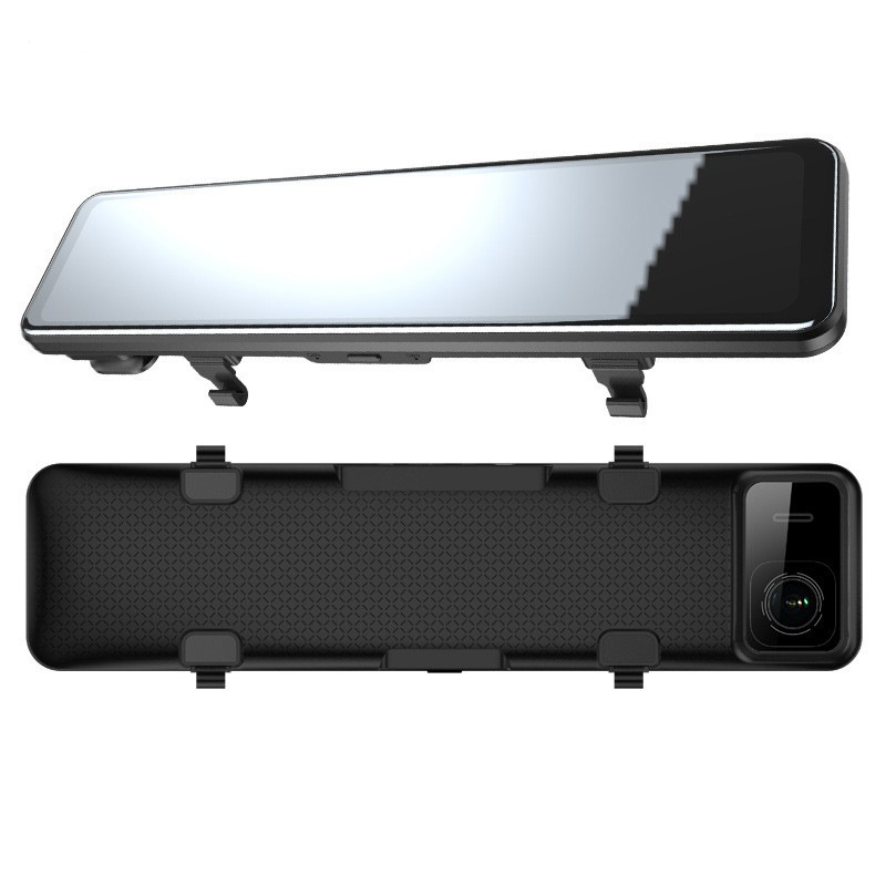 Cross-border 12-inch 4K +1080P front and rear double recording rearview mirror driving recorder with WiFi dash cam
