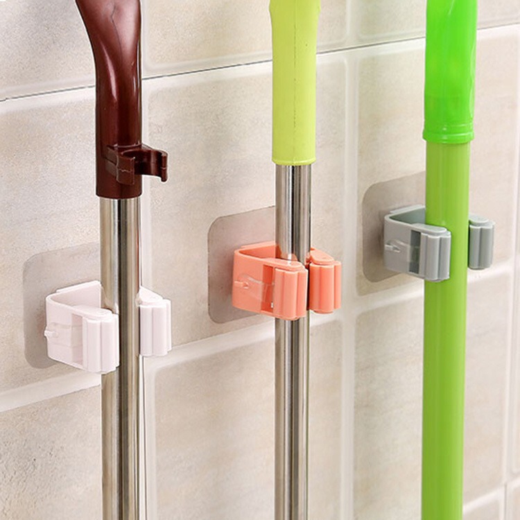 Seamless Mop Clip Hanging Broom Rack Hook Card Holder Strong Seamless Toilet Wall Hanging Rack
