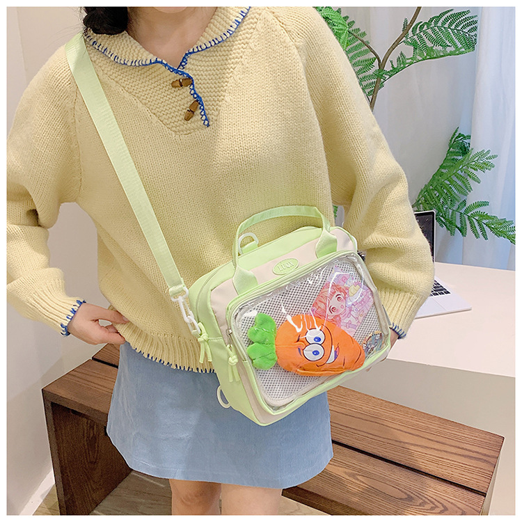 Cute and versatile pain bag, new large-capacity student commuting crossbody bag, Korean version hand-held transparent single-shoulder bag for women wholesale undefined