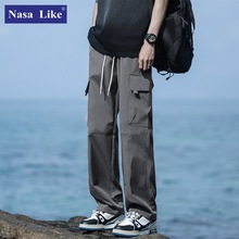 NASA联名轻薄透气男生百搭三防多口袋速干裤直筒宽松冲锋工装裤男