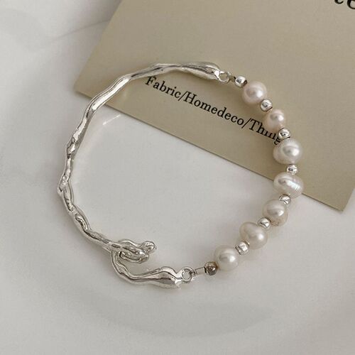 Baroque Abalone Freshwater Pearl Bracelet with Tree Branch Texture Pearl Clasp Korean Style Personality Fashion Influencer Jewelry