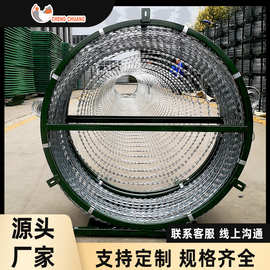 品字形刀片刺网防爆阻隔网滚筒式反恐防暴封控可伸缩阻拦网钢丝绳