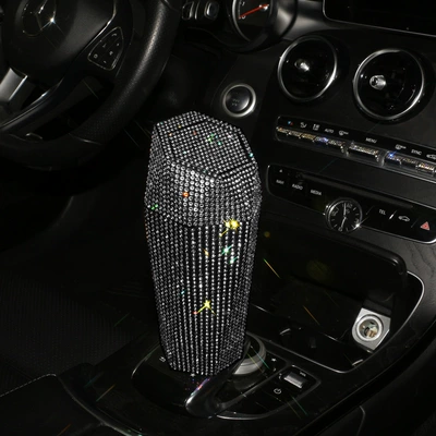Car-mounted diamond trash can: Car storage bag/box - trash-bin-black-diamond