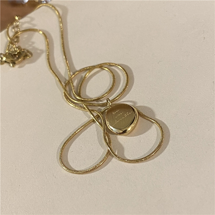 Wholesale Simple Style Letter Titanium Steel Pendant Necklace_colorza_5