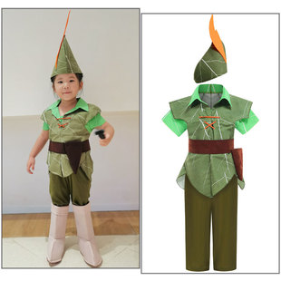 Halloween Christmas Kids Party Boy Green Pixie Peter Pan Performance Suit Peter Pan