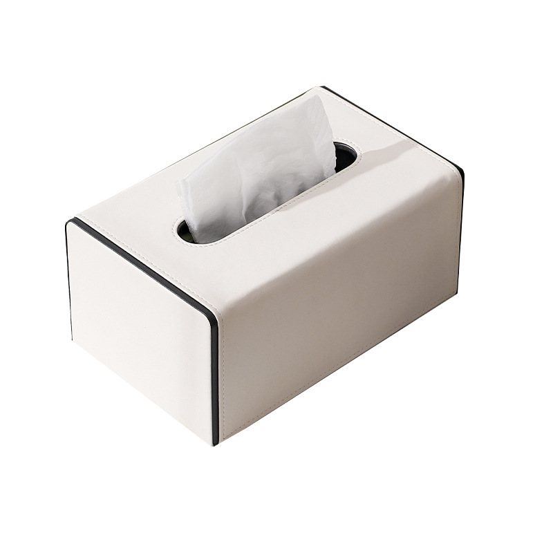 Caja de pañuelos sala de estar dormitorio simple luz de cuero de lujo caja de almacenamiento de escritorio de gama alta restaurante hotel cama y desayuno caja de pañuelos