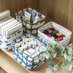 Student desktop storage box cotton and linen simple storage basket household dustproof storage basket creative miscellaneous items storage bucket factory