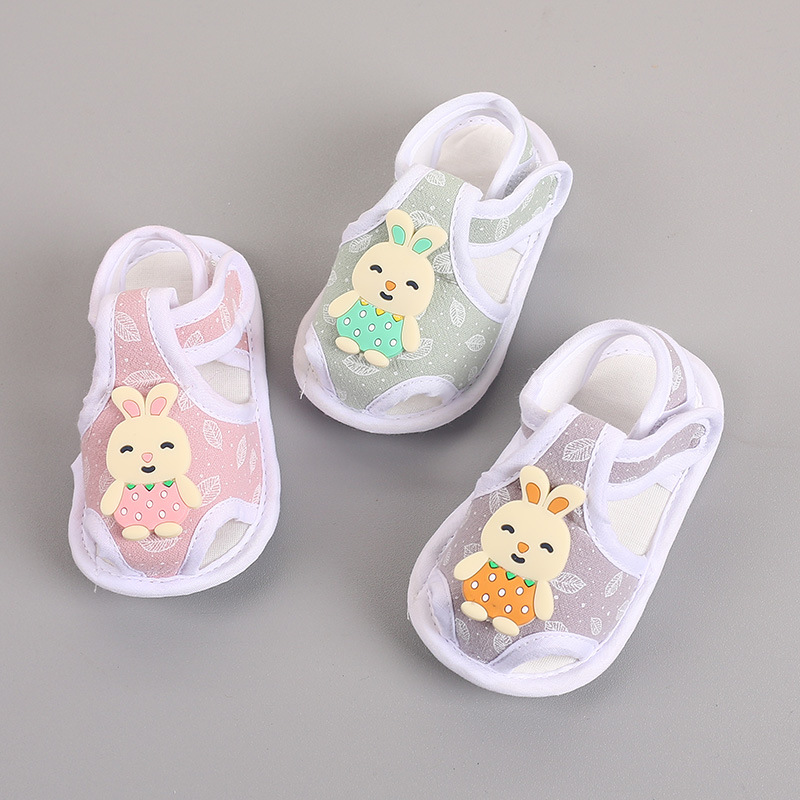 2025 Summer Toddler Shoes Cartoon Cloth Sole Baby Shoes Boys and Girls Sandals 0-1 Years Old Non-Slip Children's Shoes