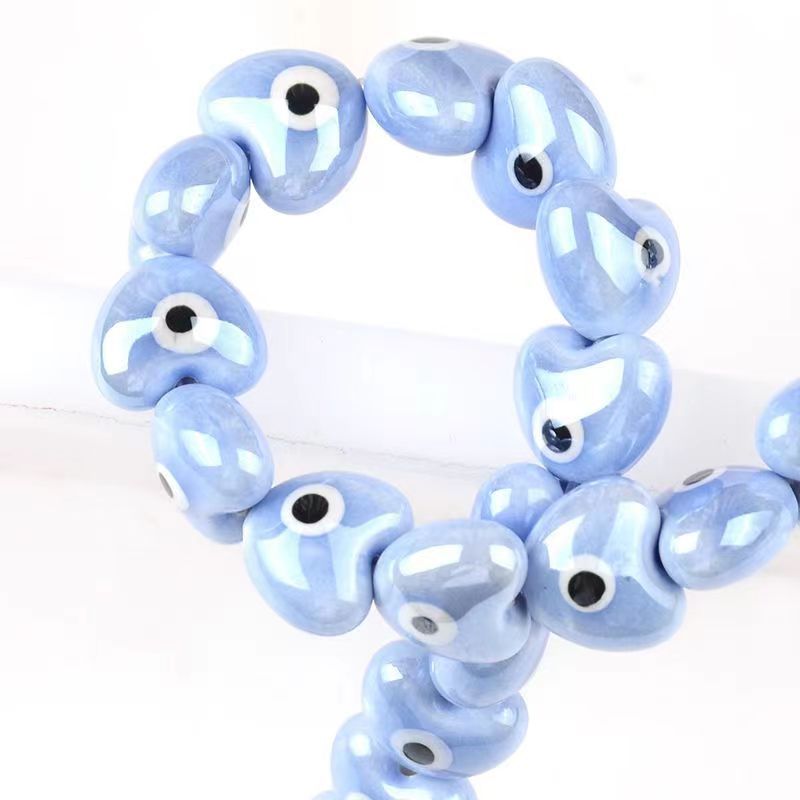 17g Weight Beads Jewelry Making Type DIY Jewelry Accessories Classification 10 PCS/Package Quantity ceramics Material Heart Shape Pattern Printing Design Cute Style 10 PCS/Package Ceramics Heart Shape DIY Jewelry Accessories Beads 8