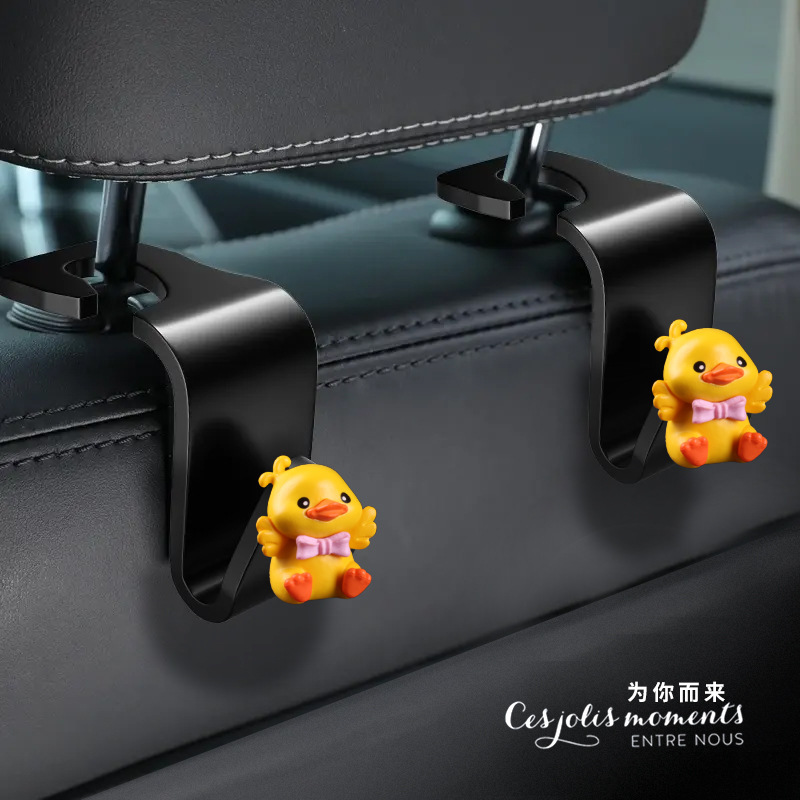 Gancho de coche de dibujos animados, respaldo de silla de coche, asiento trasero, gancho multifuncional, colgante oculto creativo, gancho pequeño