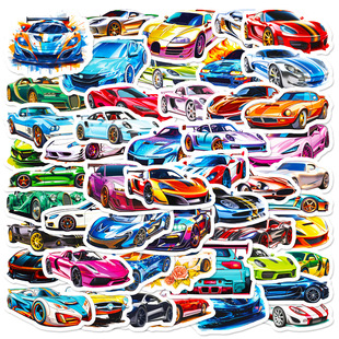 50 Cool sports car Graffiti Children's Stickers Cross-border Amazon Boys Kindergarten Award Car Decoration Stickers
