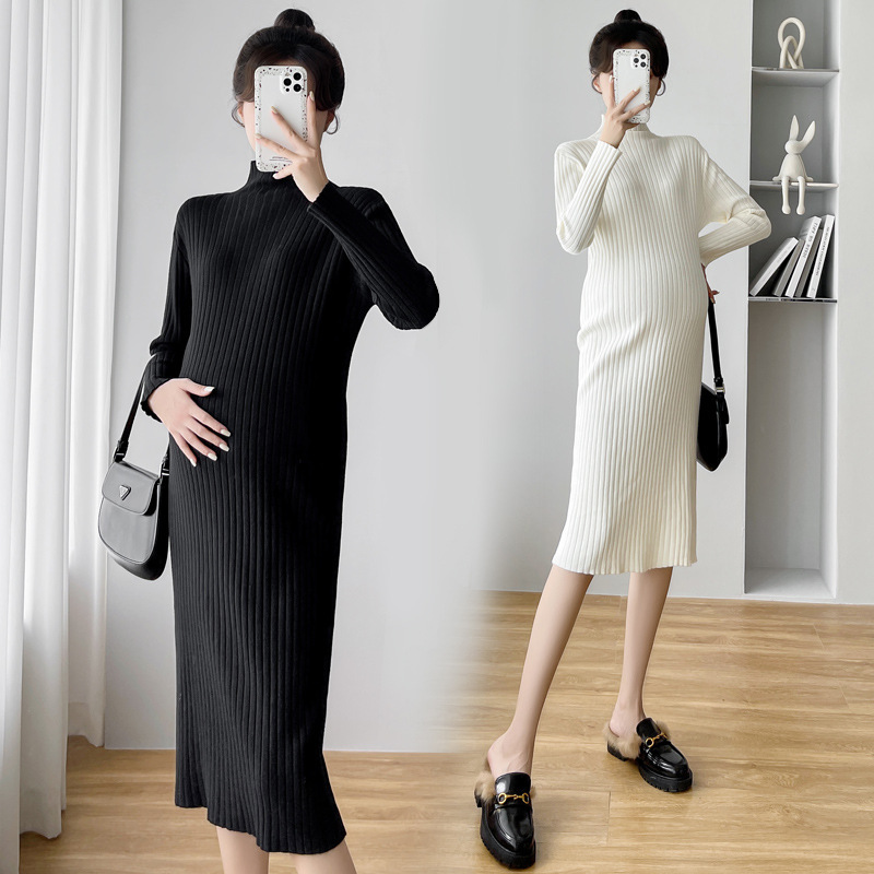 Pregnant Women's Autumn Clothes Base Knitted Breastfeeding dress Spring Autumn Winter Black Skirt Semi-high Neck Postpartum Breastfeeding Clothes Sweater Pregnant Women's Autumn Clothes Base Knitted Breastfeeding dress Spring Autumn Winter Black Skirt Semi-high Neck Postpartum Breastfeeding Clothes Sweater